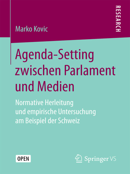 Title details for Agenda-Setting zwischen Parlament und Medien by Marko Kovic - Available